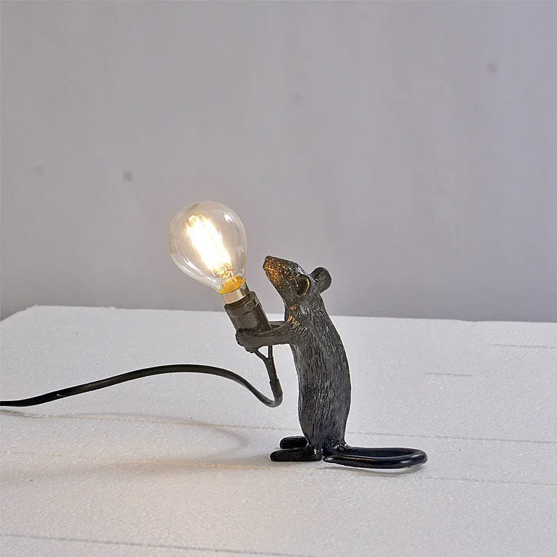 Luxury resin mouse LED lamp for home and office