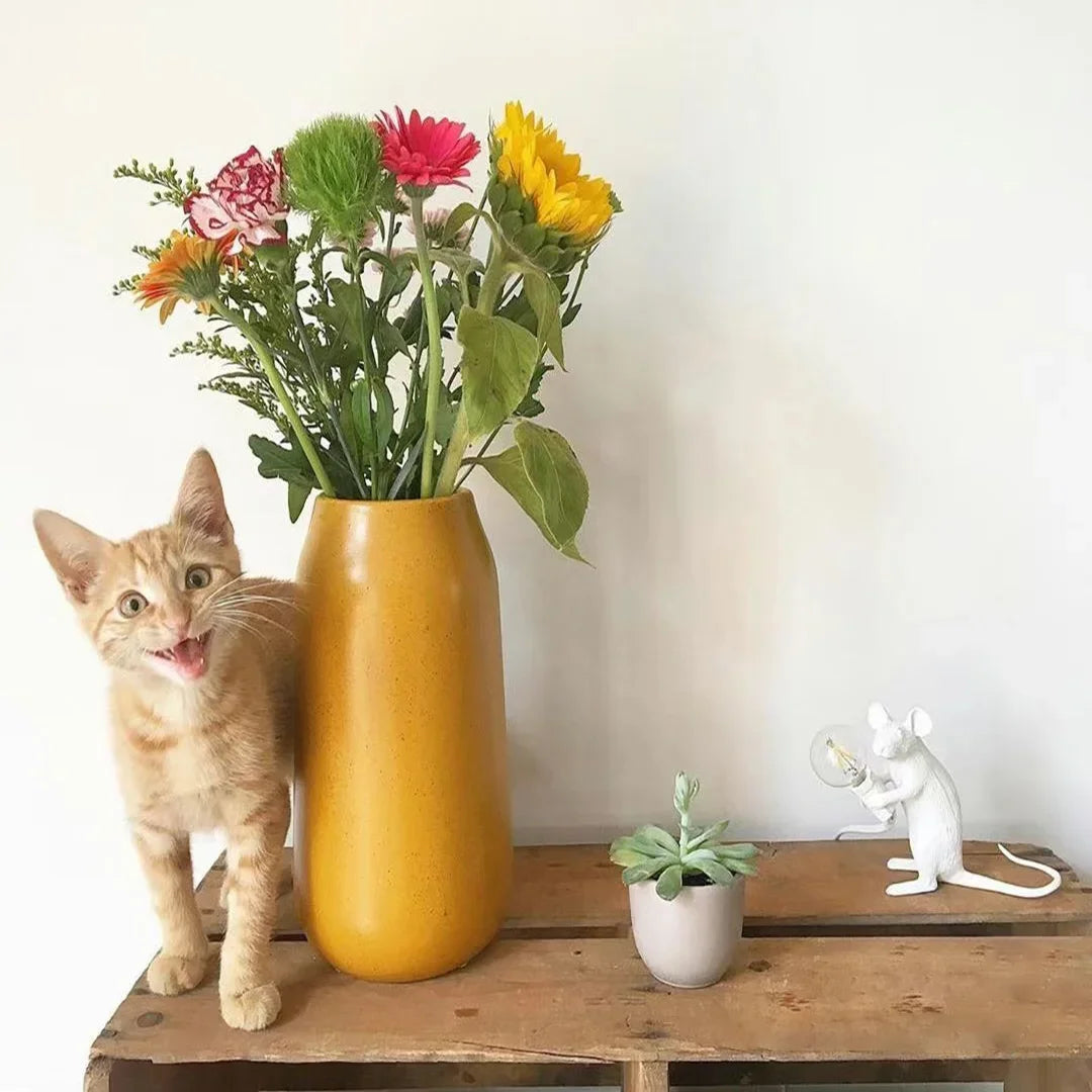 Resin rat table lamp with LED light for bedroom