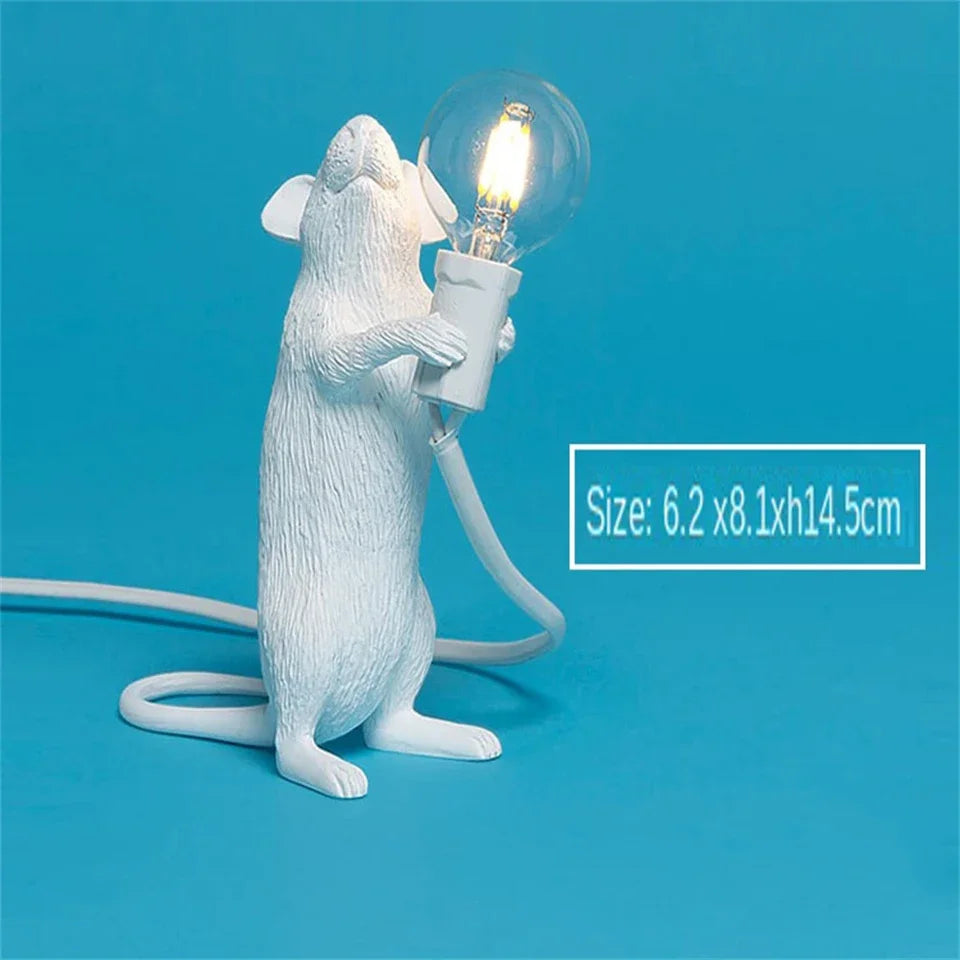 Unique resin mouse lamp for bedside table decor