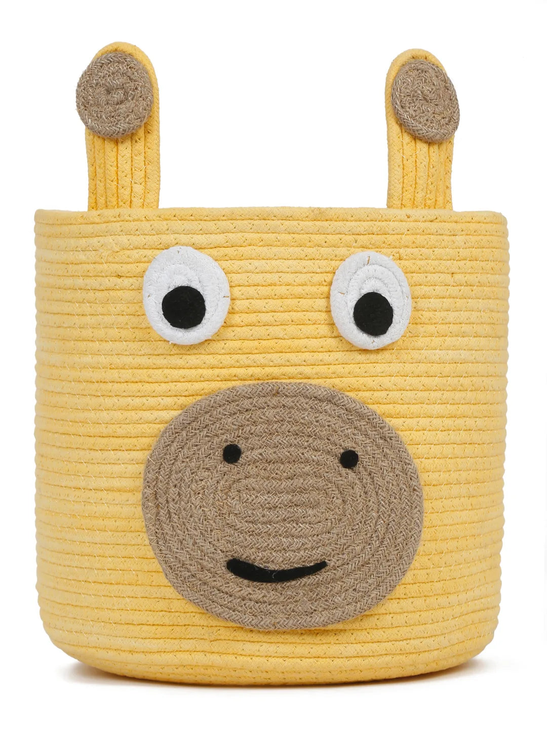 Yellow giraffe face laundry hamper for kids