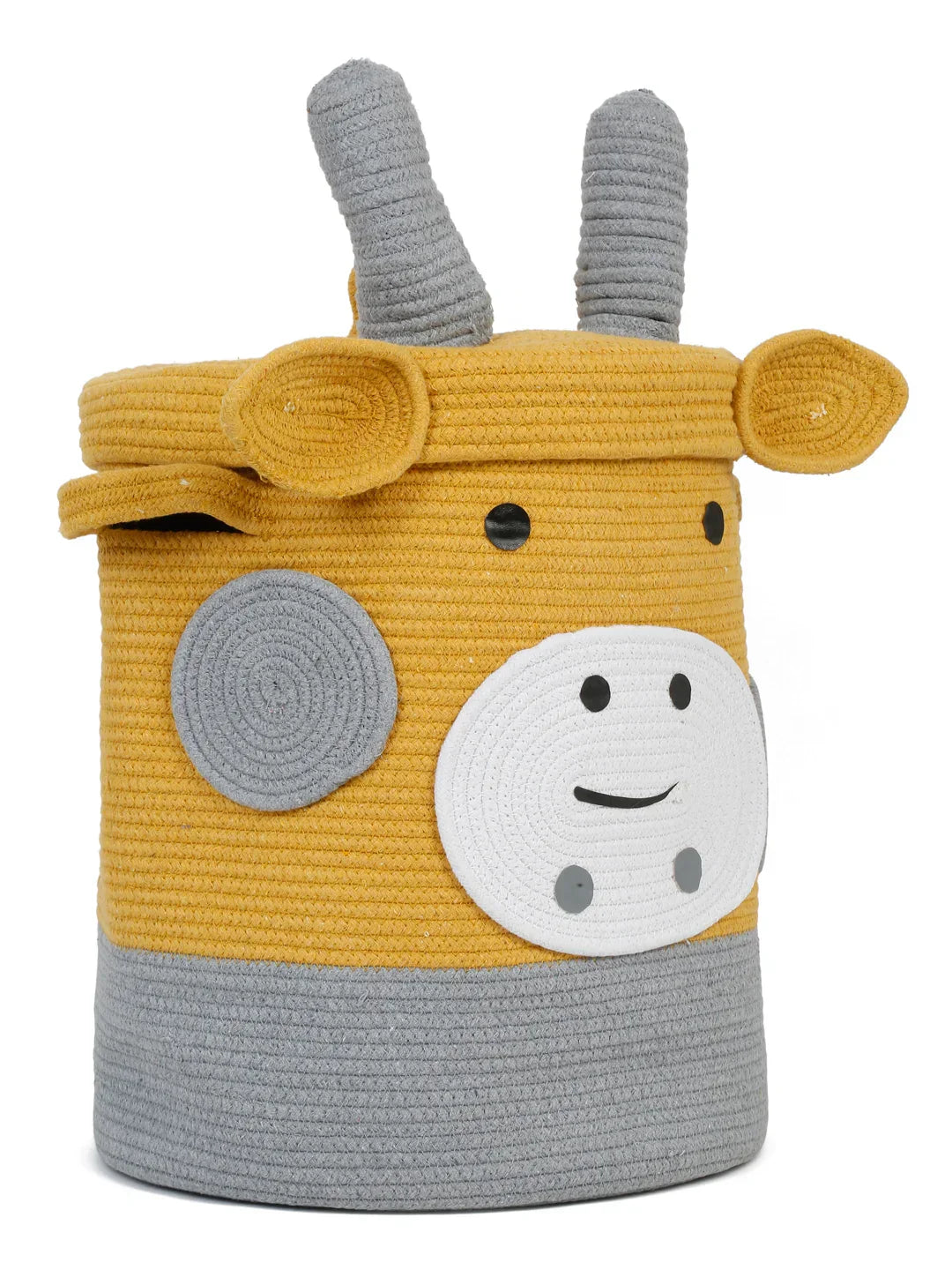 Cute cow motif laundry bag for kids’ room